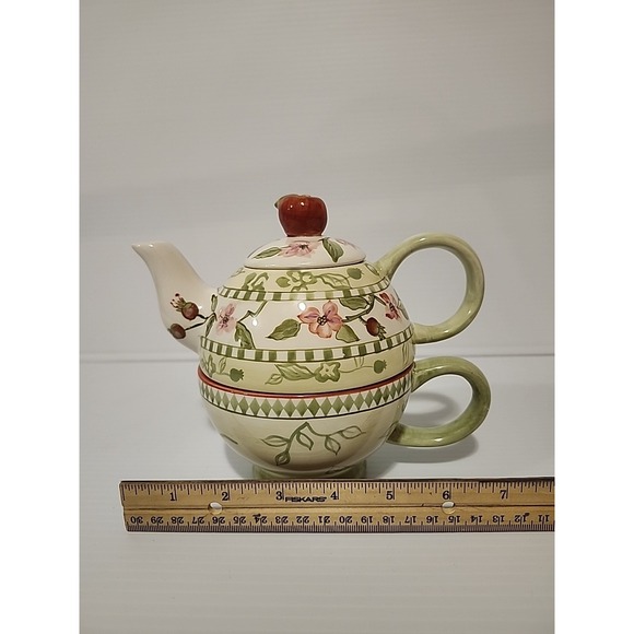 ZRIKE "Apple Blossoms" Hand Painted Teapot Floral Pink Flowers Tea Pot - Picture 16 of 16